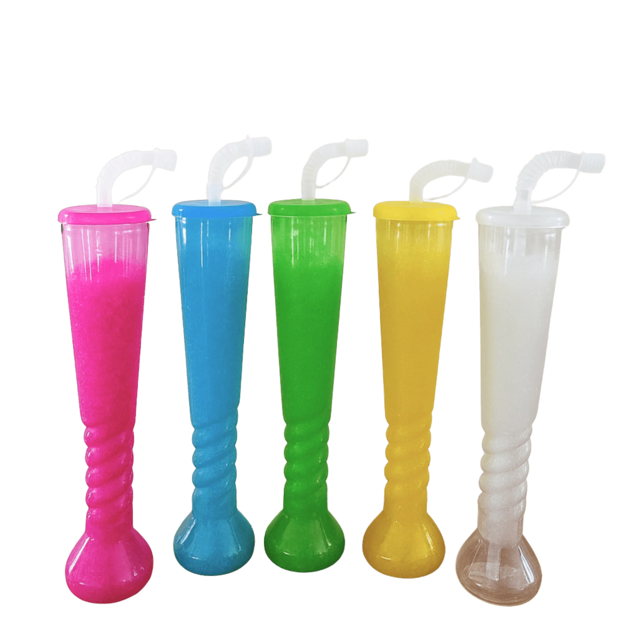 Slush Ice Bæger med Låg og Sugerør (500 ml) - Assorteret farve